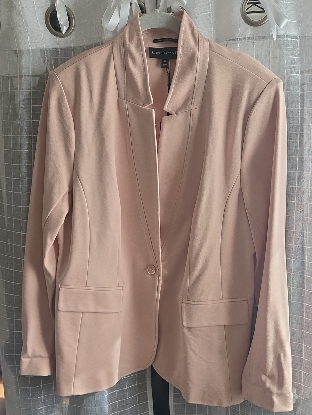 Lane Bryant Pale Blush Single-Button Open Blazer